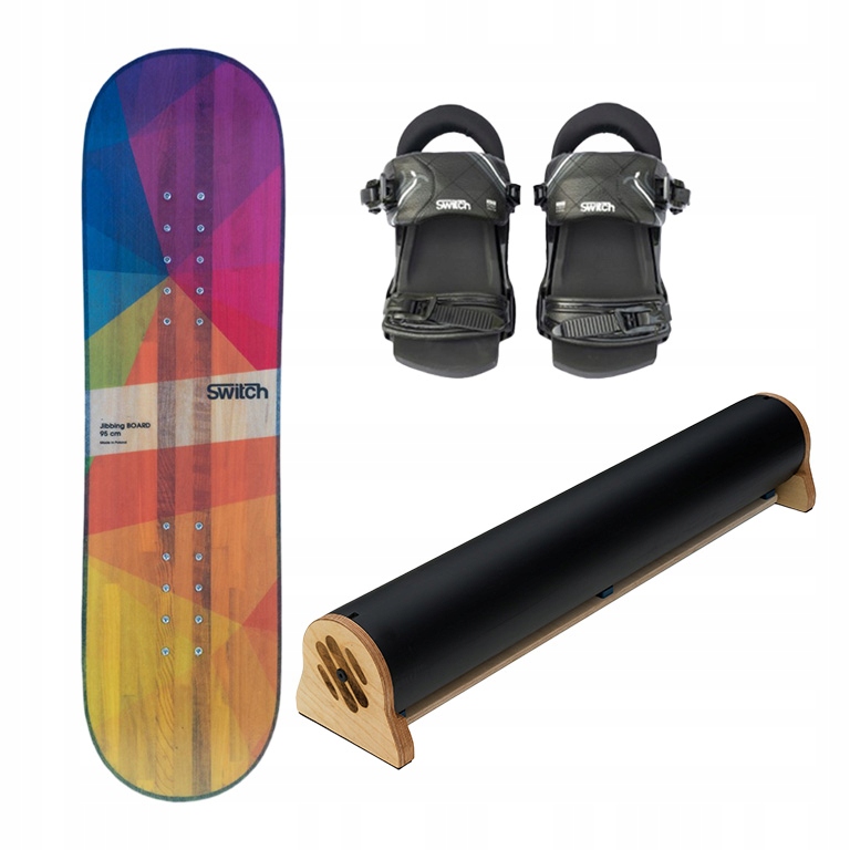 Tréninková snowboardová deska Jibbing Switch 95A+Vázání+Jibbing bar