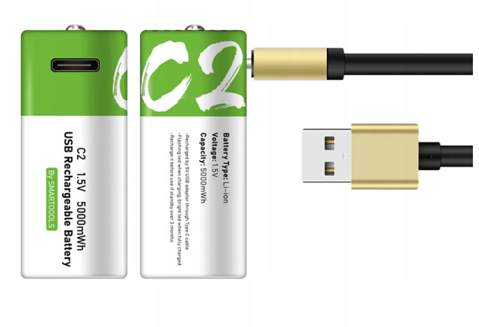 

Baterie Paluszki Akumulator-ki C Usb-c R14