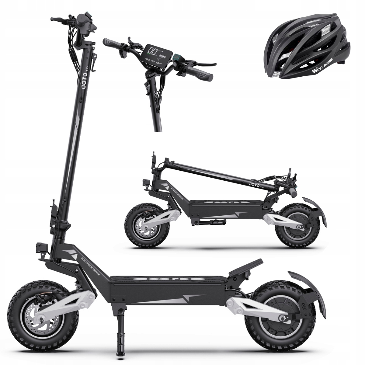 Ootd T10 skládací elektrická vozidla 900W 50KM/H 48V 13.5AH 45KM 11" Pl