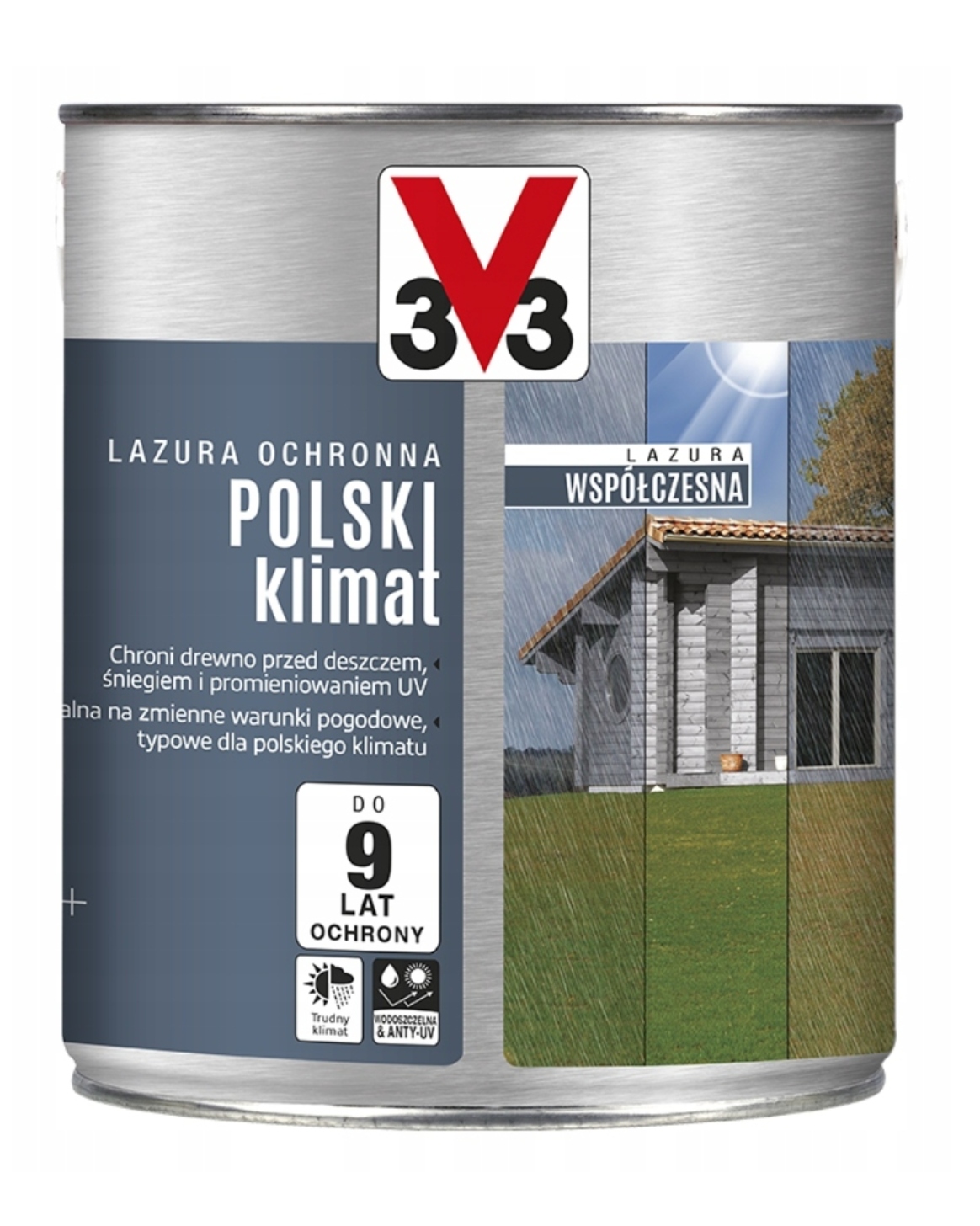 V33 Súčasná Lazúra Poľský Klíma strieborný céder 2,5 l