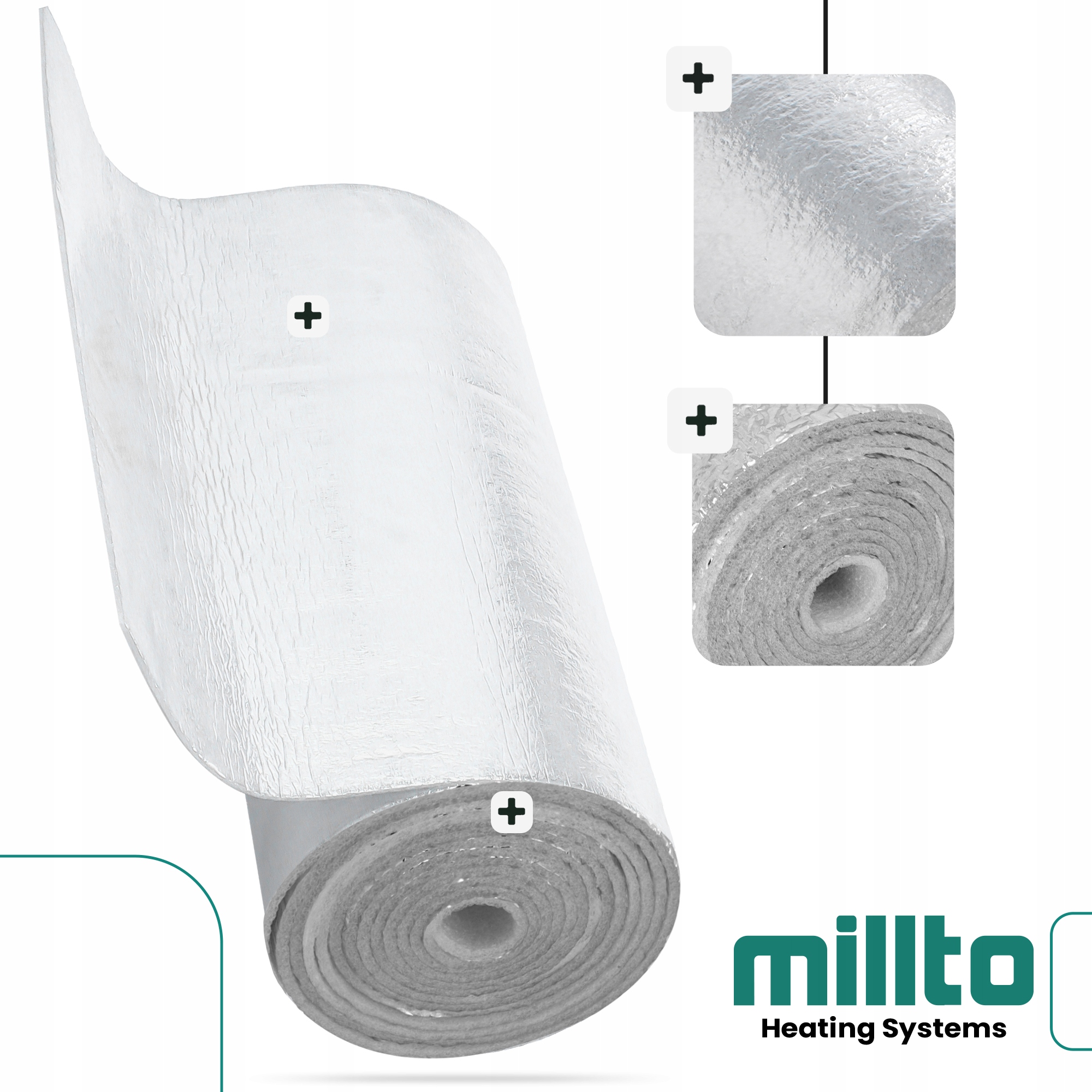 EKRAN ZAGRZEJNIKOWY MATA ALUMINIOWA 2,5m PIANKA TERMOIZOLACYJNA IZOLACYJNA Grubość 3 mm