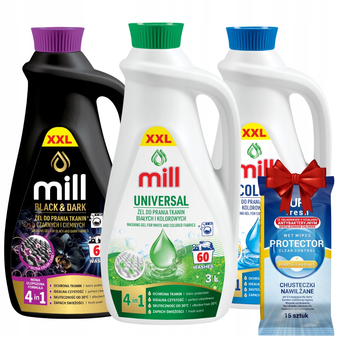 Mill Professional Univerzální prací Gel Color Mix 9l 180 praní Dárek