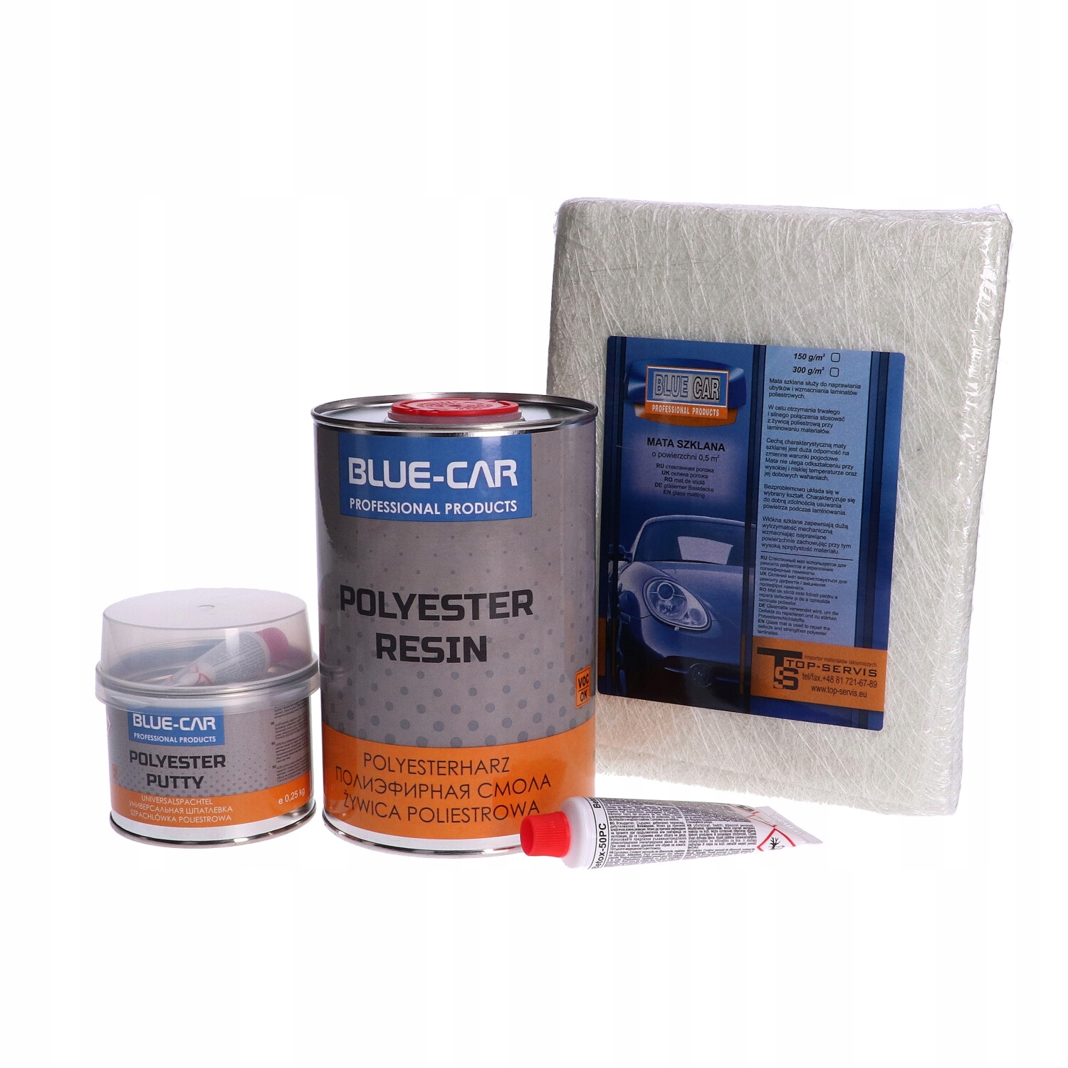 

Zestaw Żywica Szpachla 250G Mata 150g/m2 Blue-car