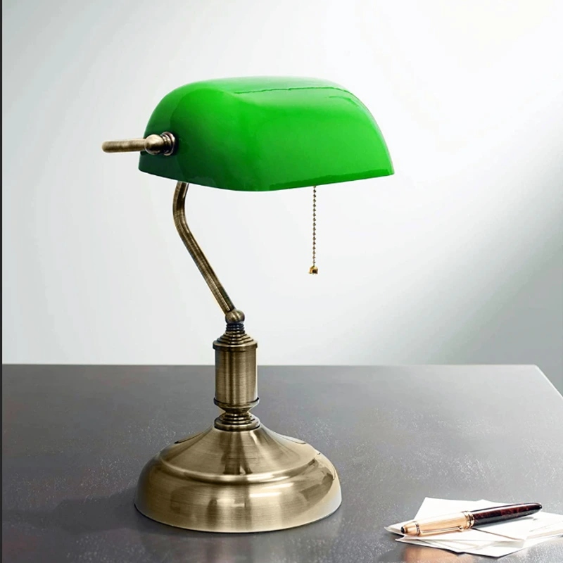 Prestige Stolová lampa 1xE27/60W/230V mosadz/zelená