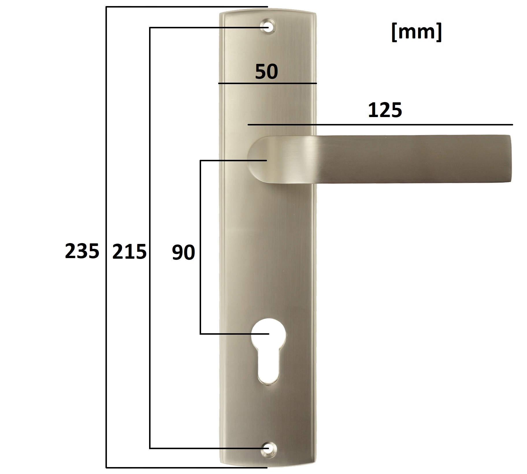 KLAMKA DO DRZWI ZEWNĘTRZNYCH LAMBDA 90mm WKŁAD SATYNA MAT EAN (GTIN) 5905489739975