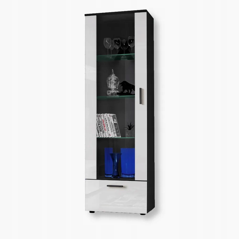 komodee Vysoká vitrína Alessandria Různé Barvy Skleněné police Přední strana Lesk