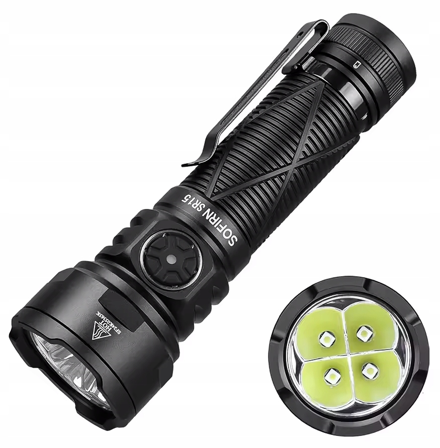 Premium Latarka Sofirn SR15 5000lm Led Edc 4xSFT25R 5000mAh Usb-c