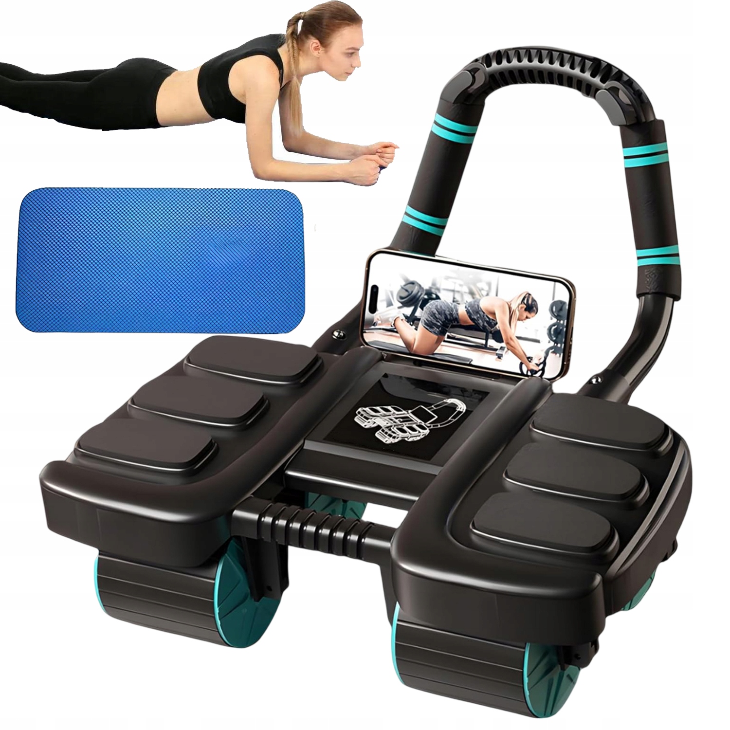 Posilovací Kolečko Na Břišní Svaly Automatické S Odrazem A Opěrkou Trénink Roller Fitness