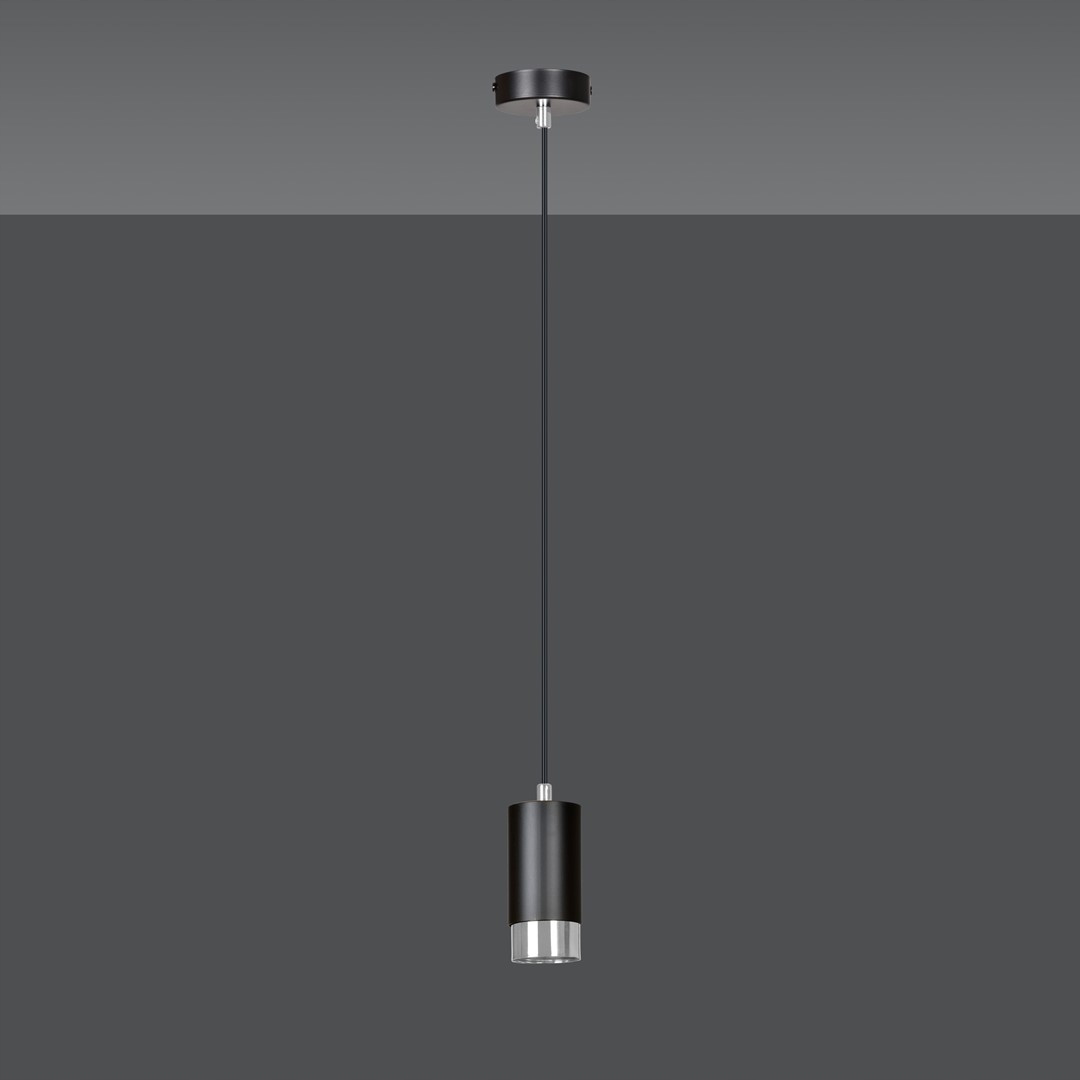 Závěsná lampa Emibig Fumiko černá/chrom GU10 10W s regulací IP20