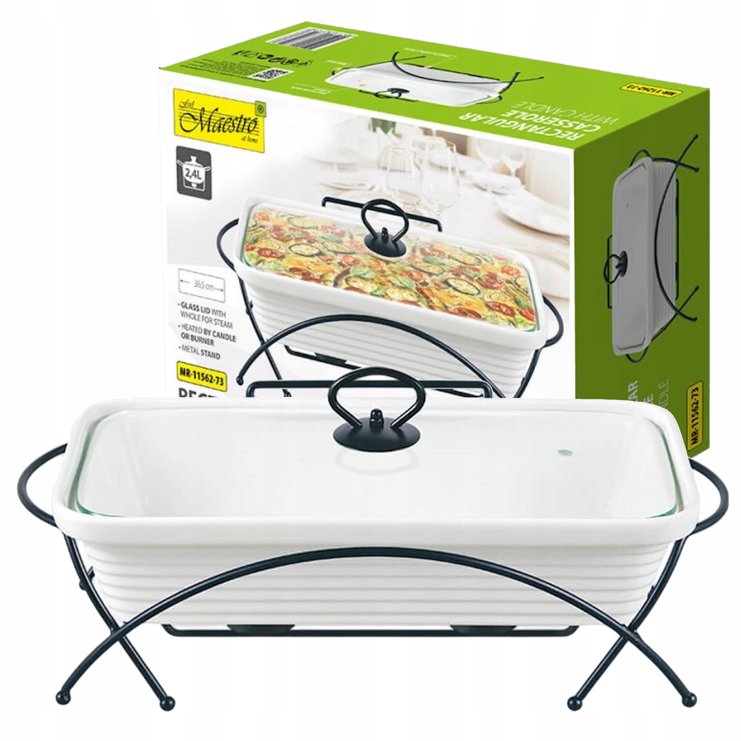 Ohřívač pokrmů keramický 2.4L 36,5 cm bílý Maestro MR11562-73