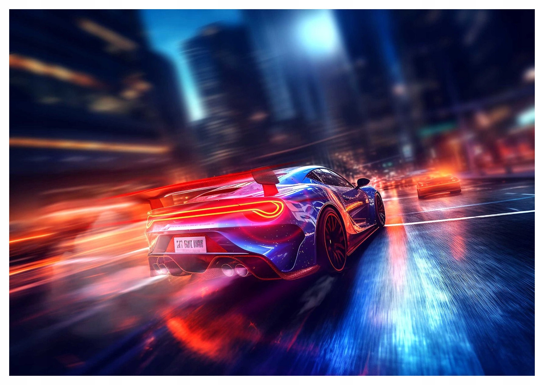 Fototapeta Sportovní auto v noci město moderní design 350x250 lepidlo