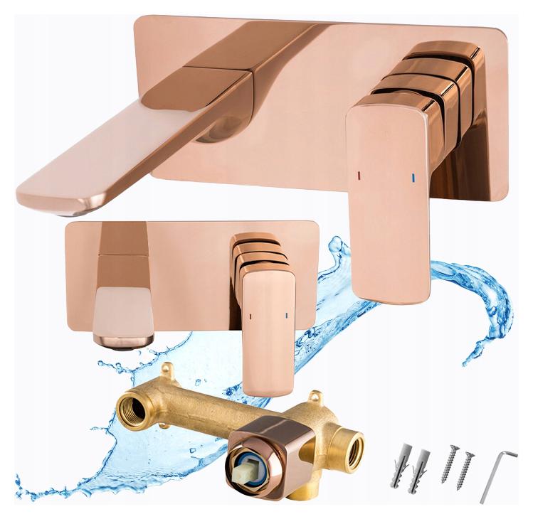 Cubic Rose Gold Podomietková Umývadlová Batéria