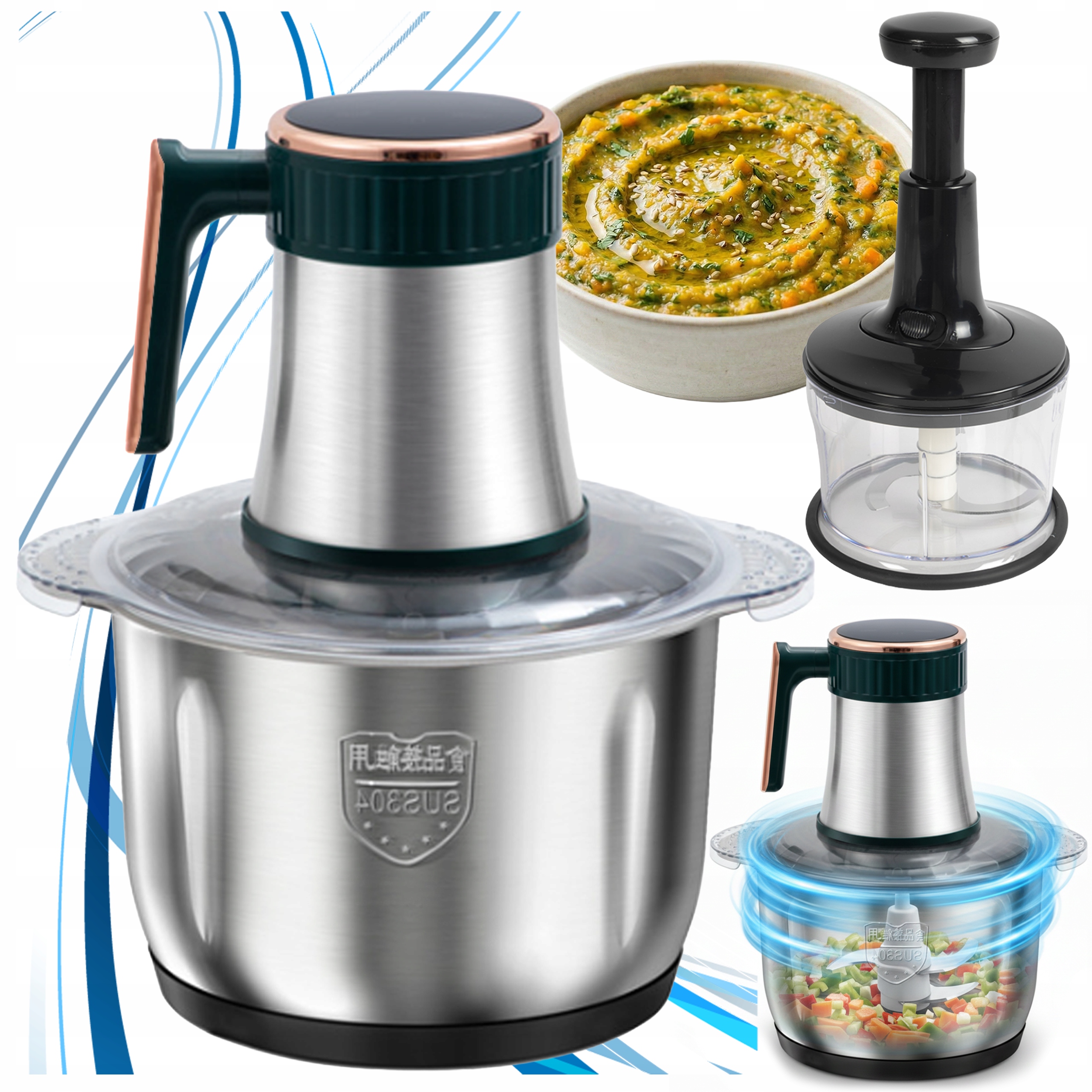 Elektrický Sekáček Potravin Kráječ Na Zeleniny A Maso Potravin 3L Ruční