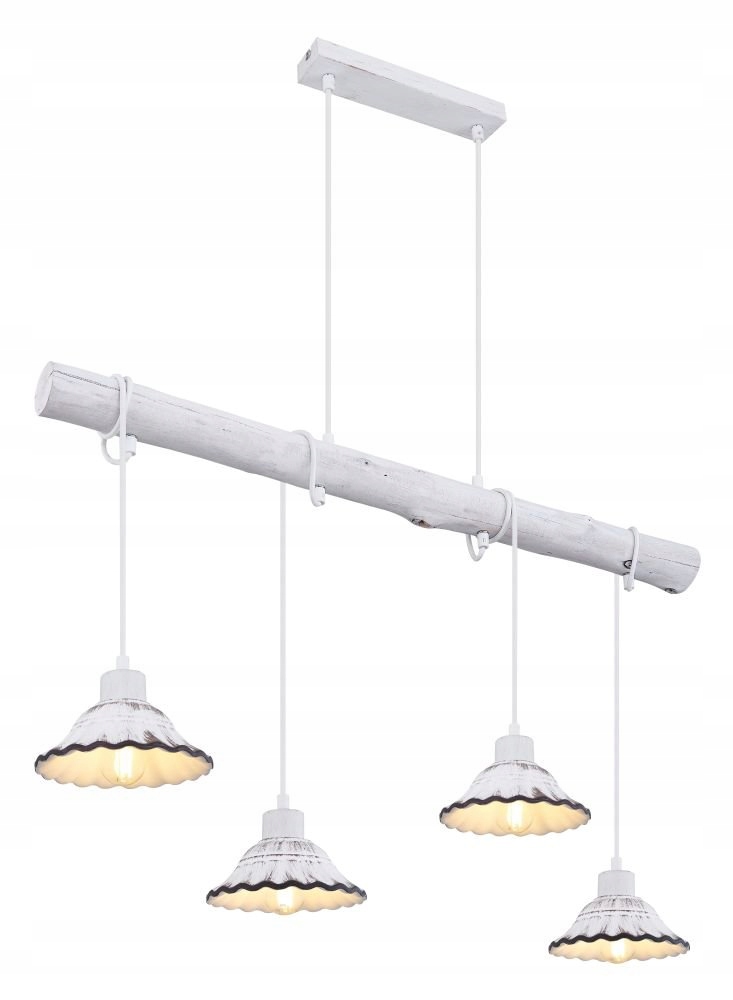 Závesná lampa Jowita 4xE27 bielo-čierna 85 cm Globo Lighting