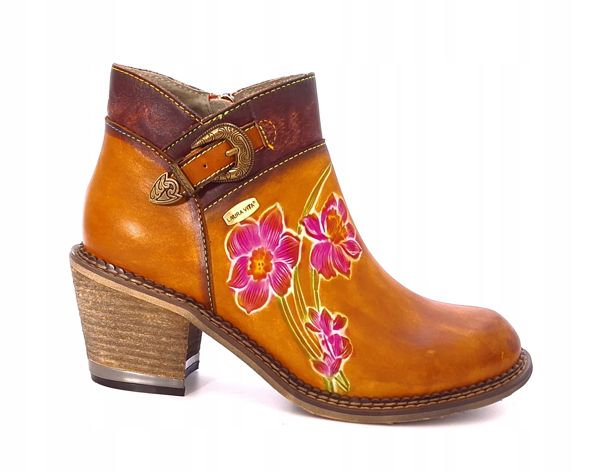 Dámské kožené dámské kotníkové boty světle hnědé Laura Vita Catarinao 02 r40