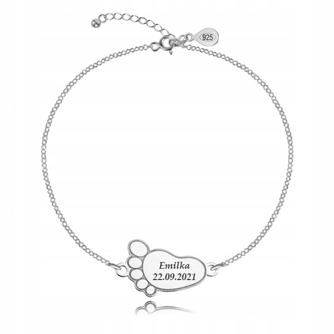 

Bransoletka srebrna stopka Grawer Shine Line