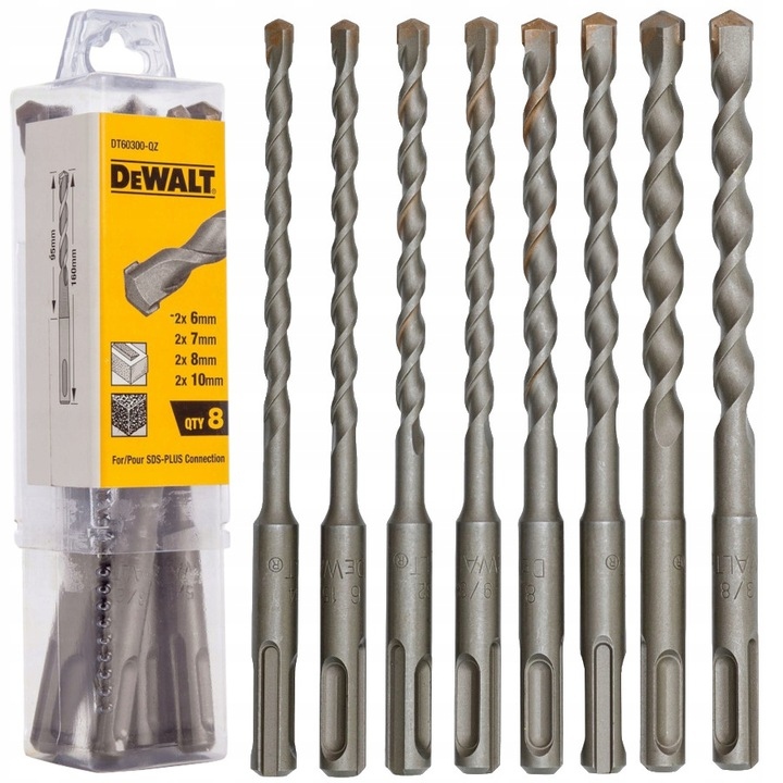 

Zestaw wierteł do betonu Sds+ 8szt. DeWalt DT60300