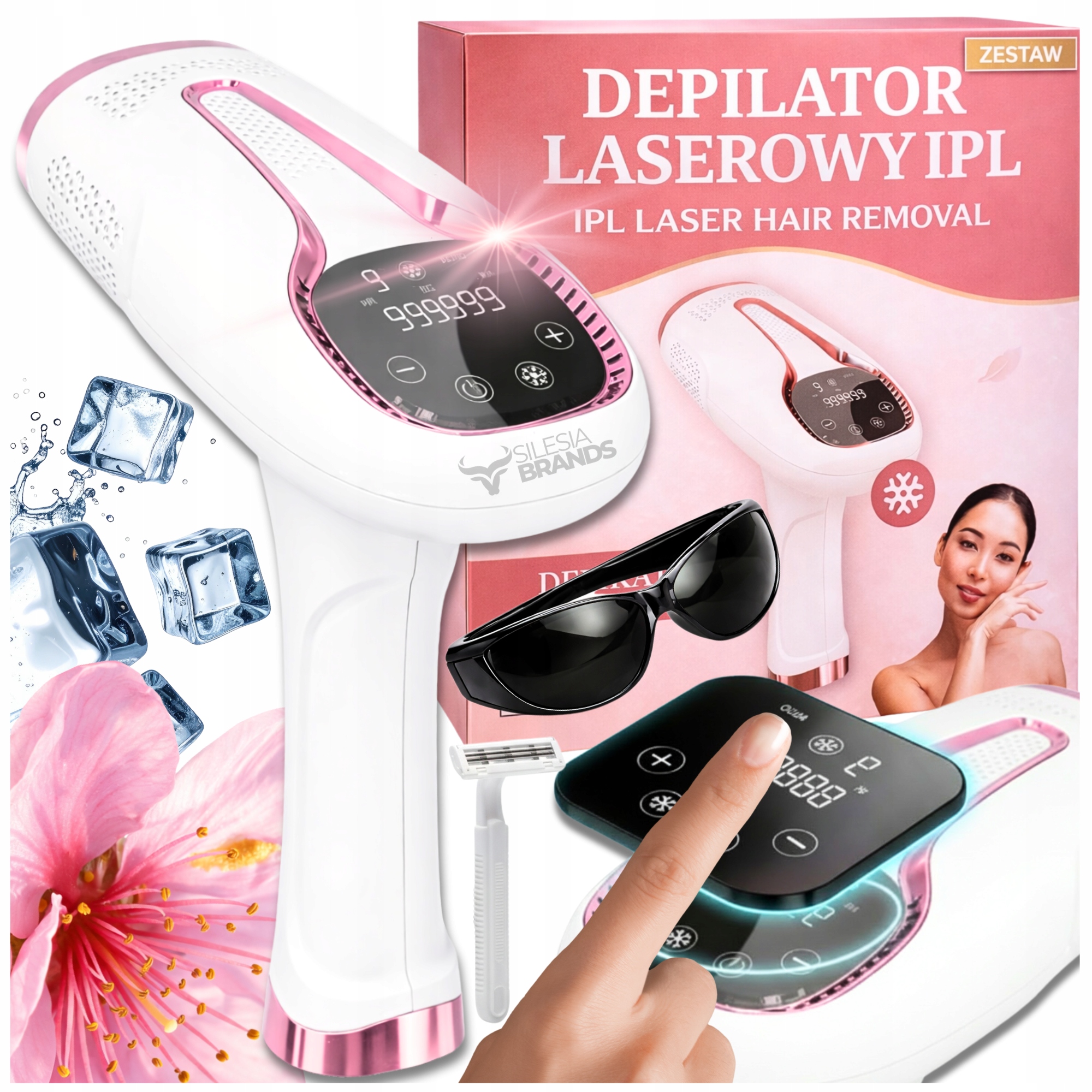 Depilator Laserowy Zestaw Ipl Do Włosów Ciała Bikini Depilacja 9 Trybów