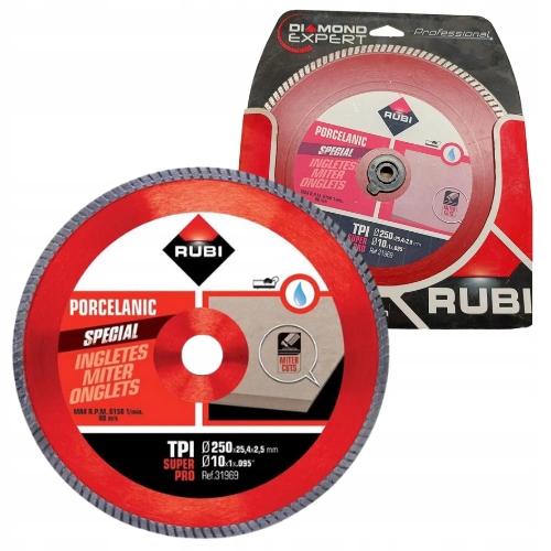 Tarcza diamentowa do gresu na mokro SuperPro 250 x 25,4 mm Rubi 31969