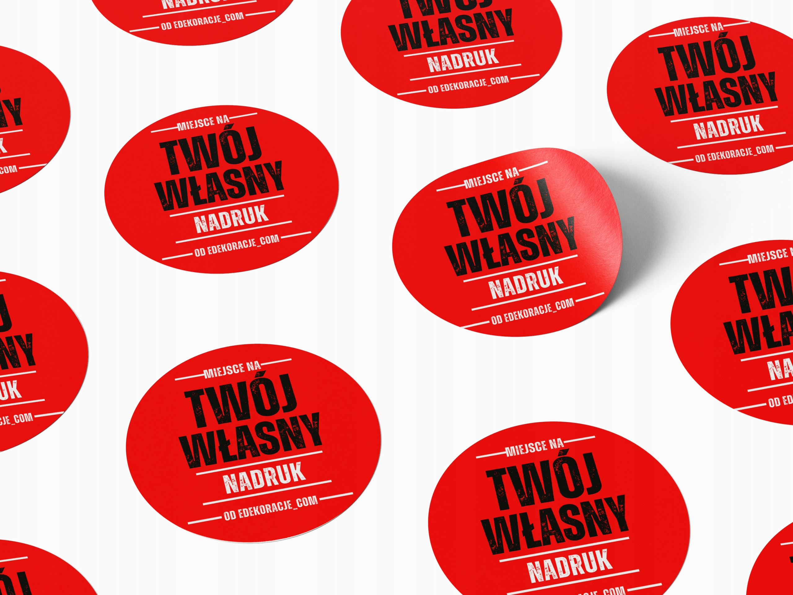 NAKLEJKI WŁASNE LOGO REKLAMOWE Z WŁASNYM NADRUKIEM OKRĄGŁE 3CM 468 sztuk Producent bez marki