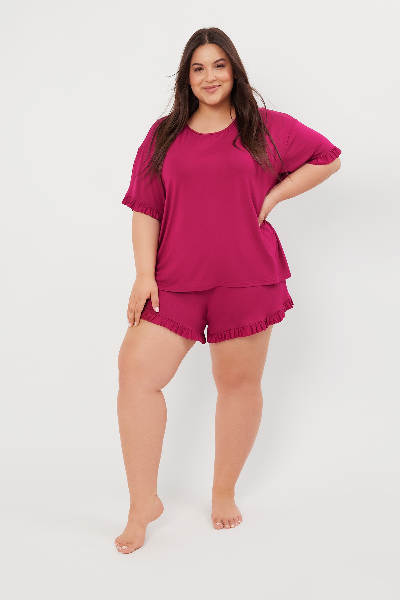 Dámské pyžamo Styl XL, vínová barva, jako Dárek Pro Ni Italian Fashion