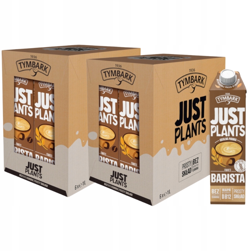 Tymbark Just Plants Barista 1L Napój Owsiany Do Kawy, Bez Glutenu