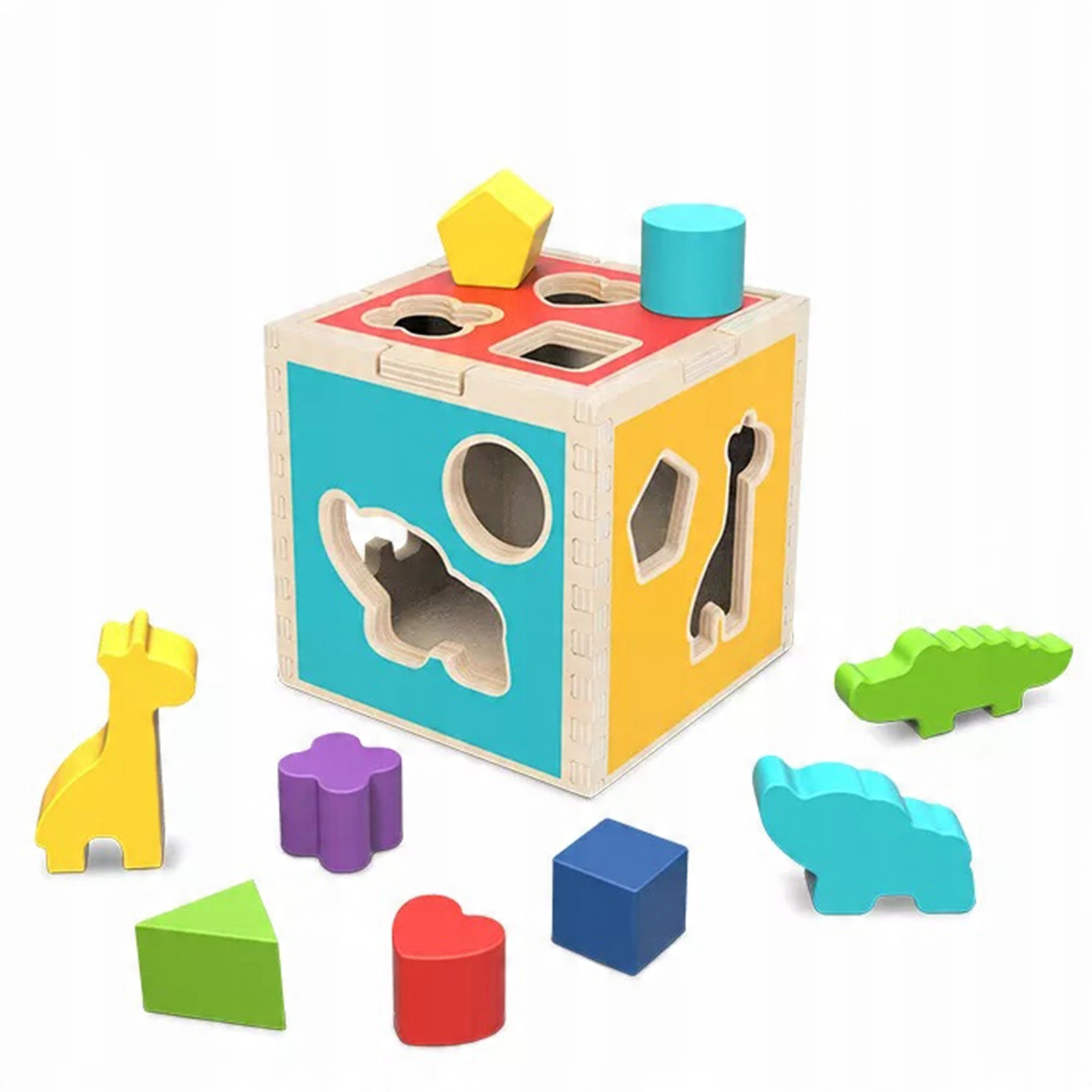 

Tooky Toy Drewniany Sorter Kostka Edukacyjna