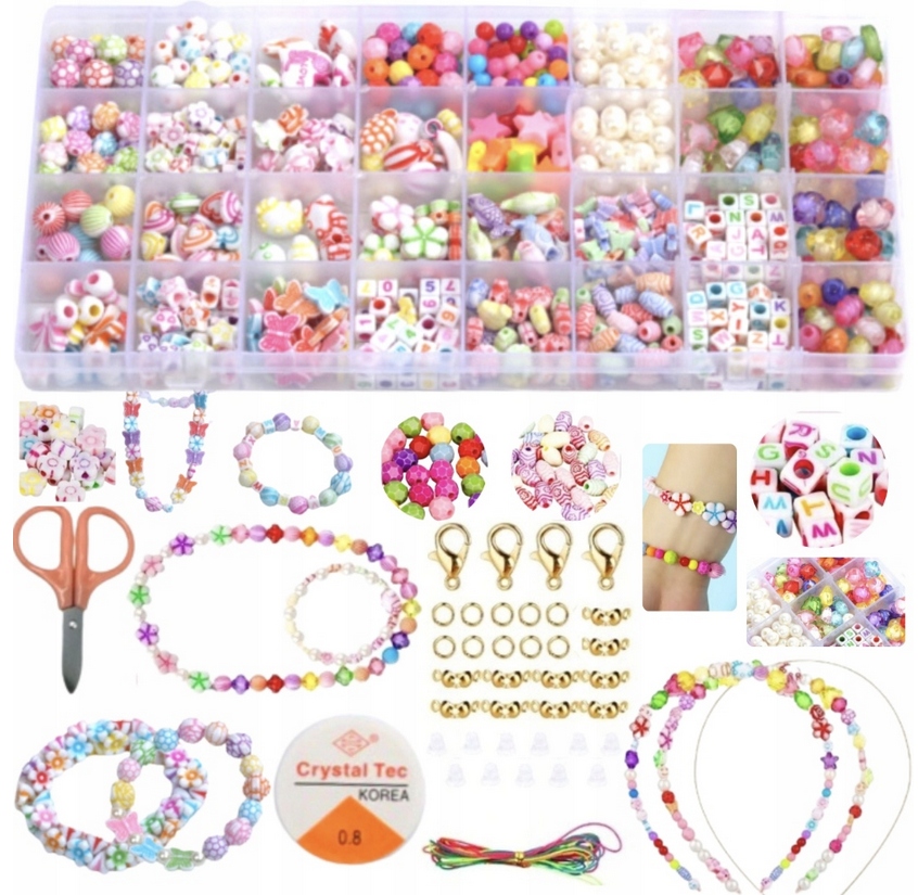 ZESTAW KORALIKI DO BRANSOLETEK OPASEK mega 900 el.