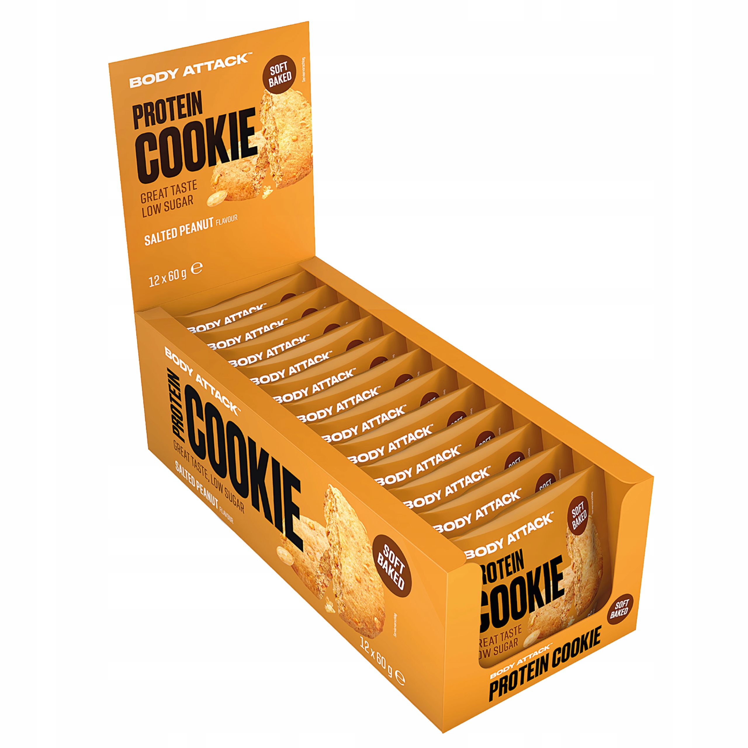 Proteinové sušenky Body Attack Protein Cookie 12x60 g Slaný Karamel