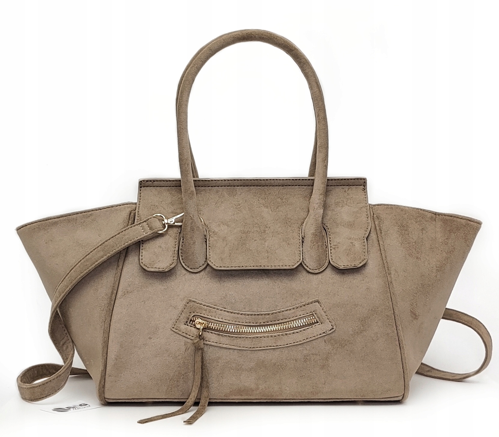 Semišová kabelka Eko Taupe Shopper Gallantry Paris Prostorná pro práci