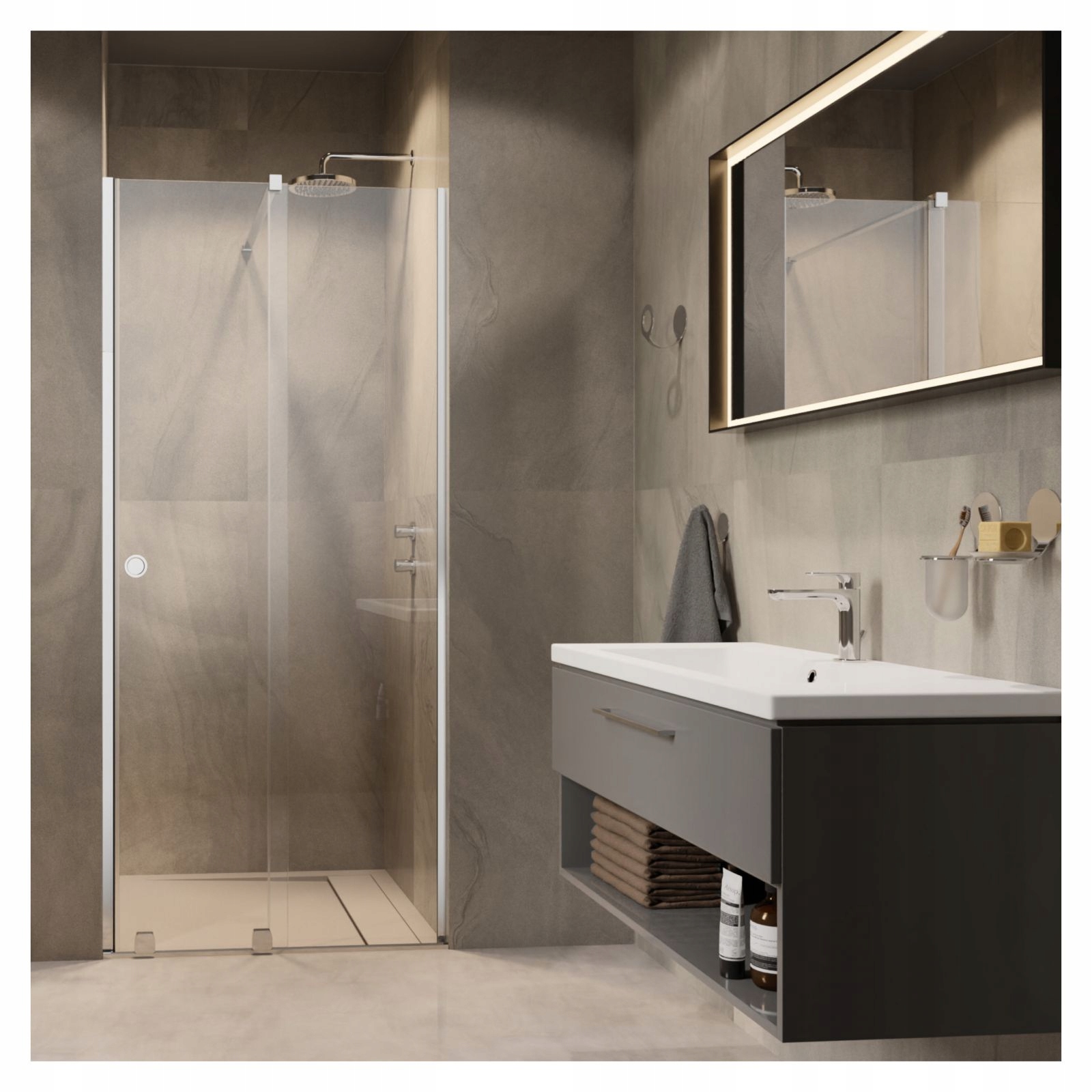 Drzwi prysznicowe wnękowe Furo DWJ RH 90 P czyste Rodzaj drzwi do wnęki