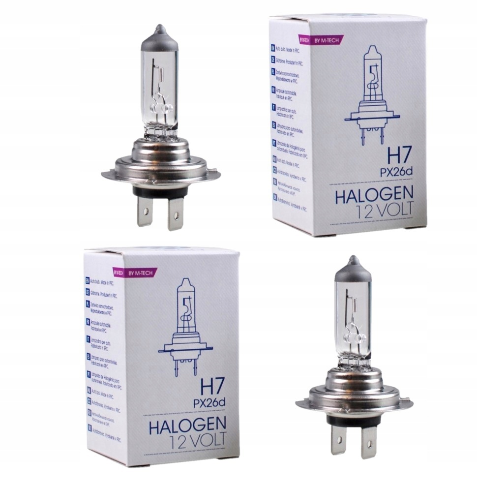 2x Żarówka Halogenowa H7 12V 55W PX26d M-tech z Homologacją E4 2 sztuki