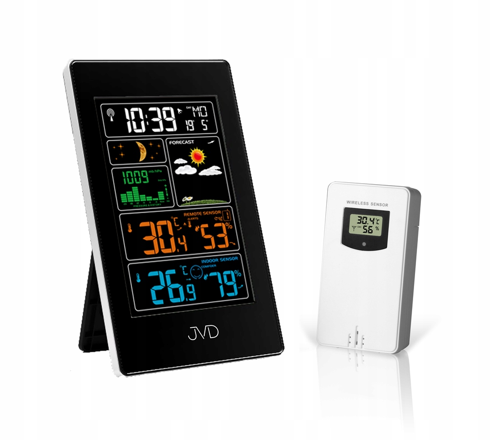 Stacja pogody budzik Jvd RB3389 Sterowany Controlled Dcf termometr higromet