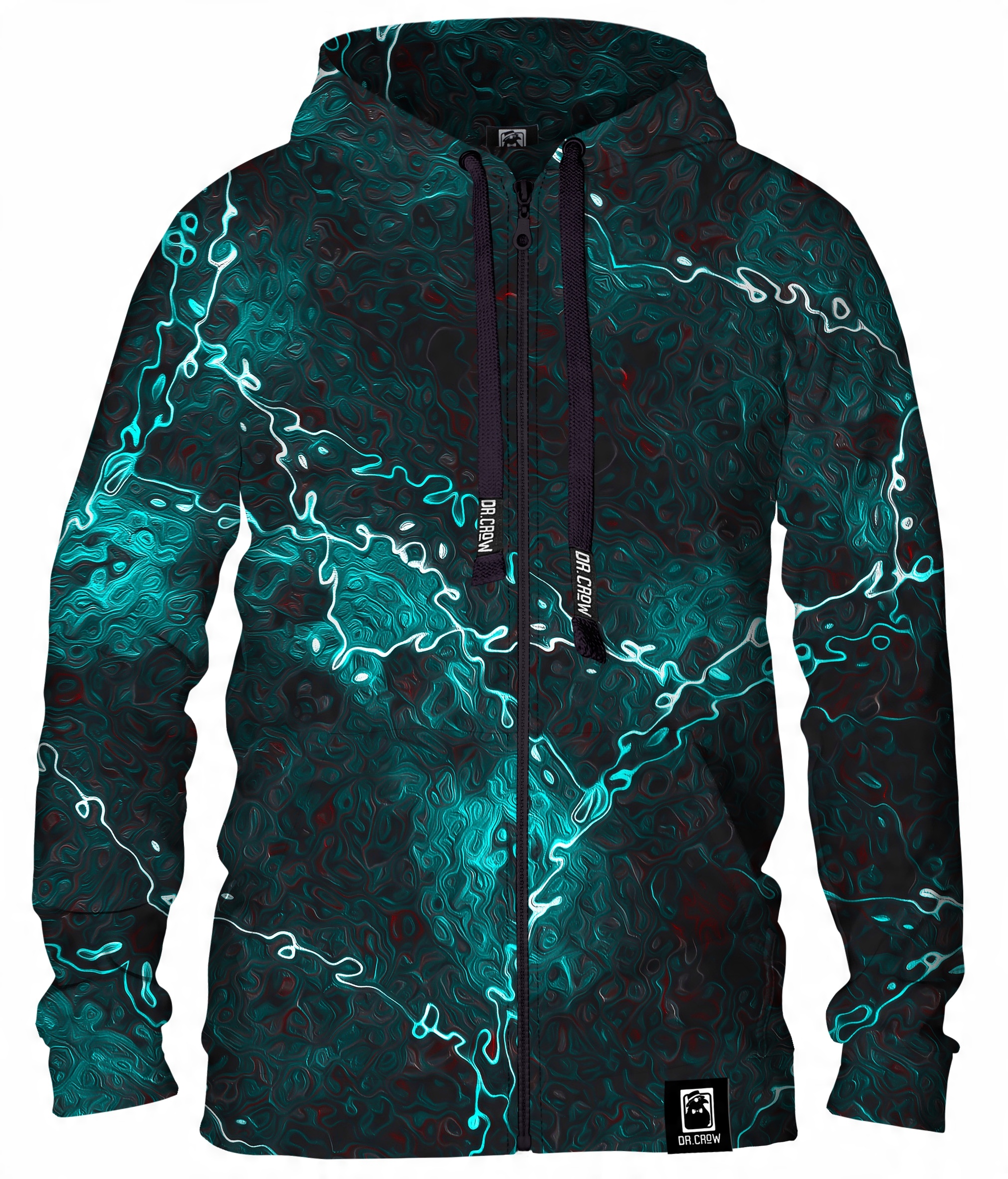

Męska Bluza Zamek Nadruk Marble Turquoise 2XL