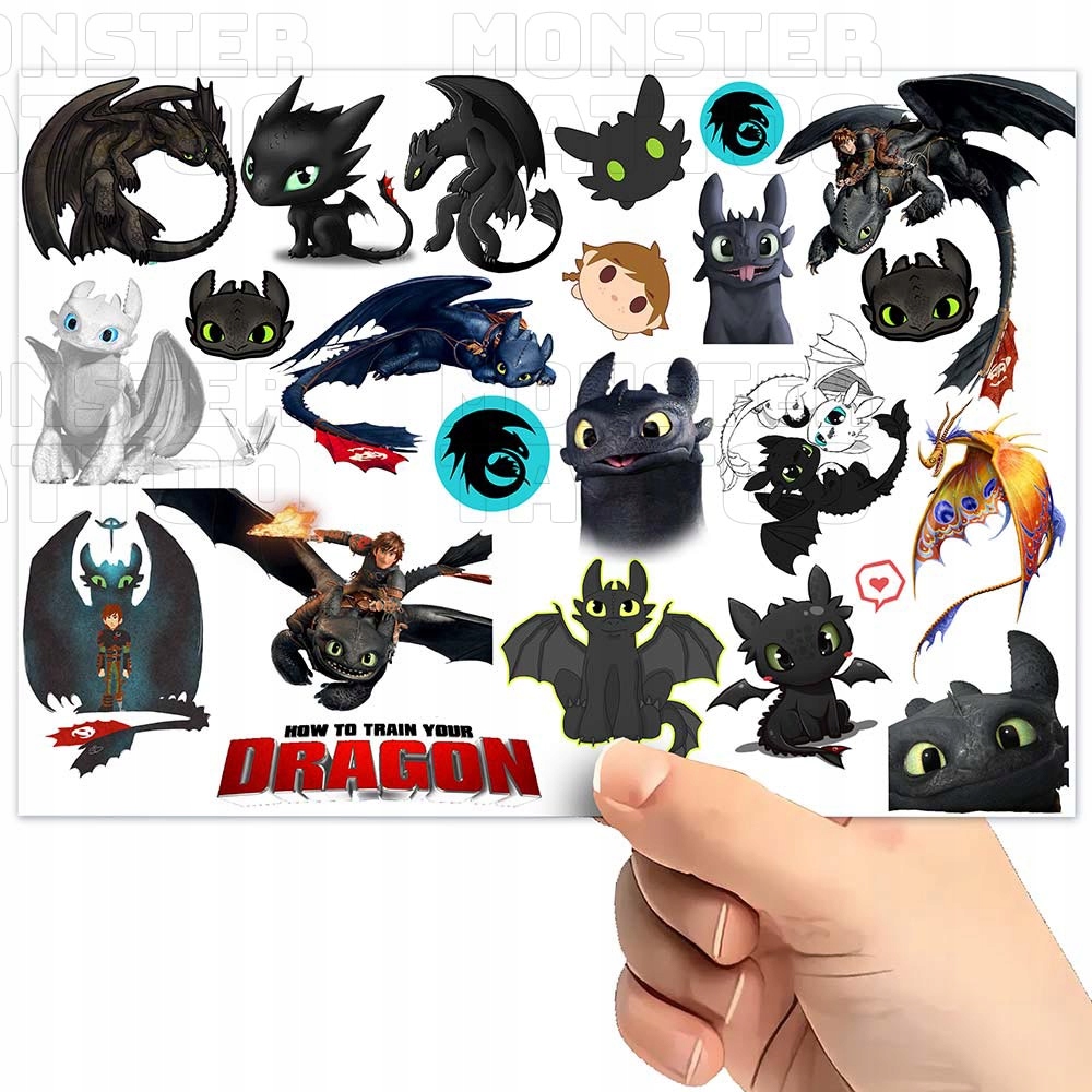 TATUAŻE ZMYWALNE DLA DZIECI DZIECIĘCE JAK WYTRESOWAĆ SMOKA WZORY JAKOŚĆ