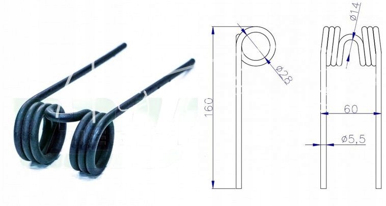 Palec sprężysty podbieracza prasy Krone