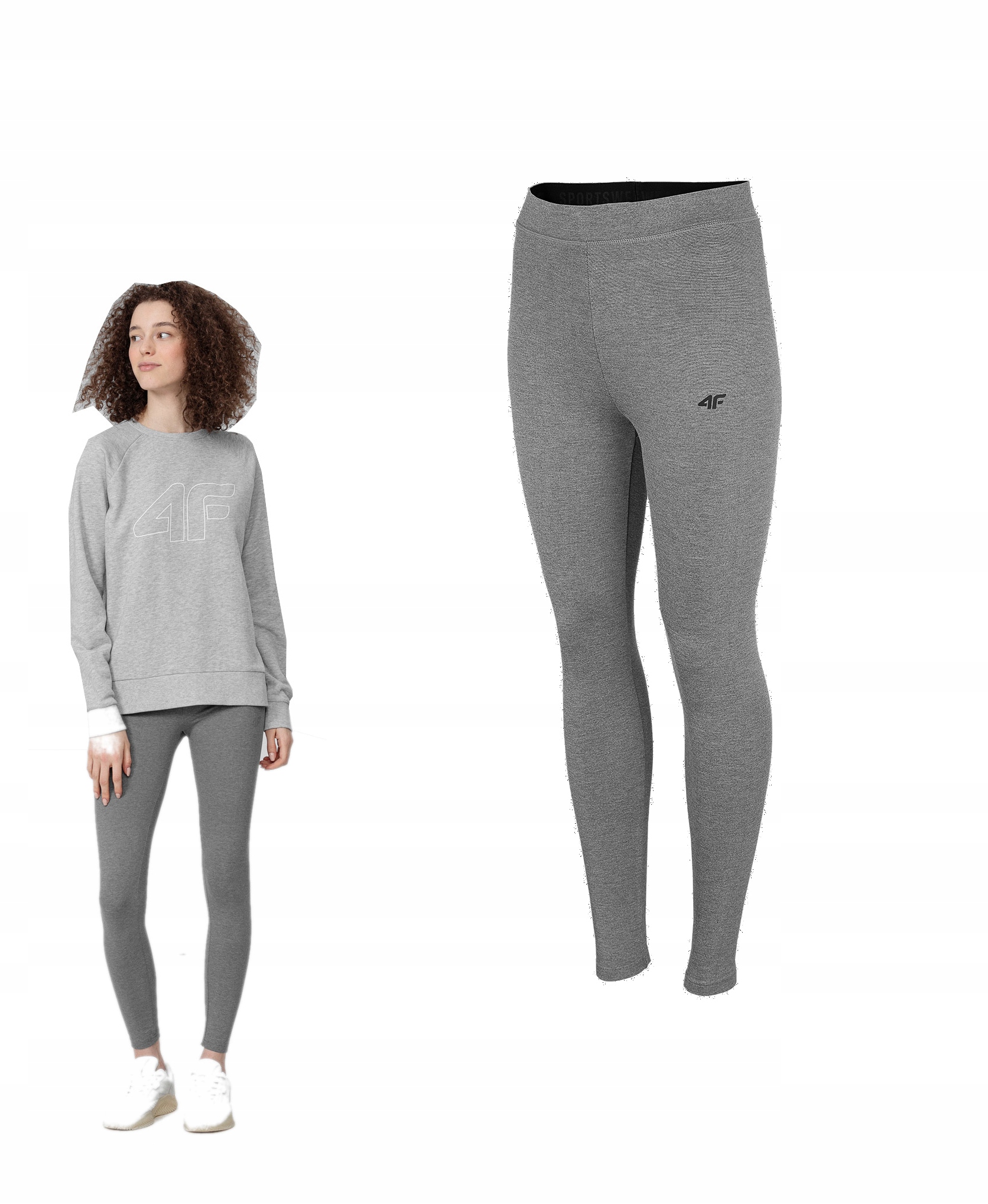 

4F Damskie Legginsy Treningowe Szare LEG350 3XL