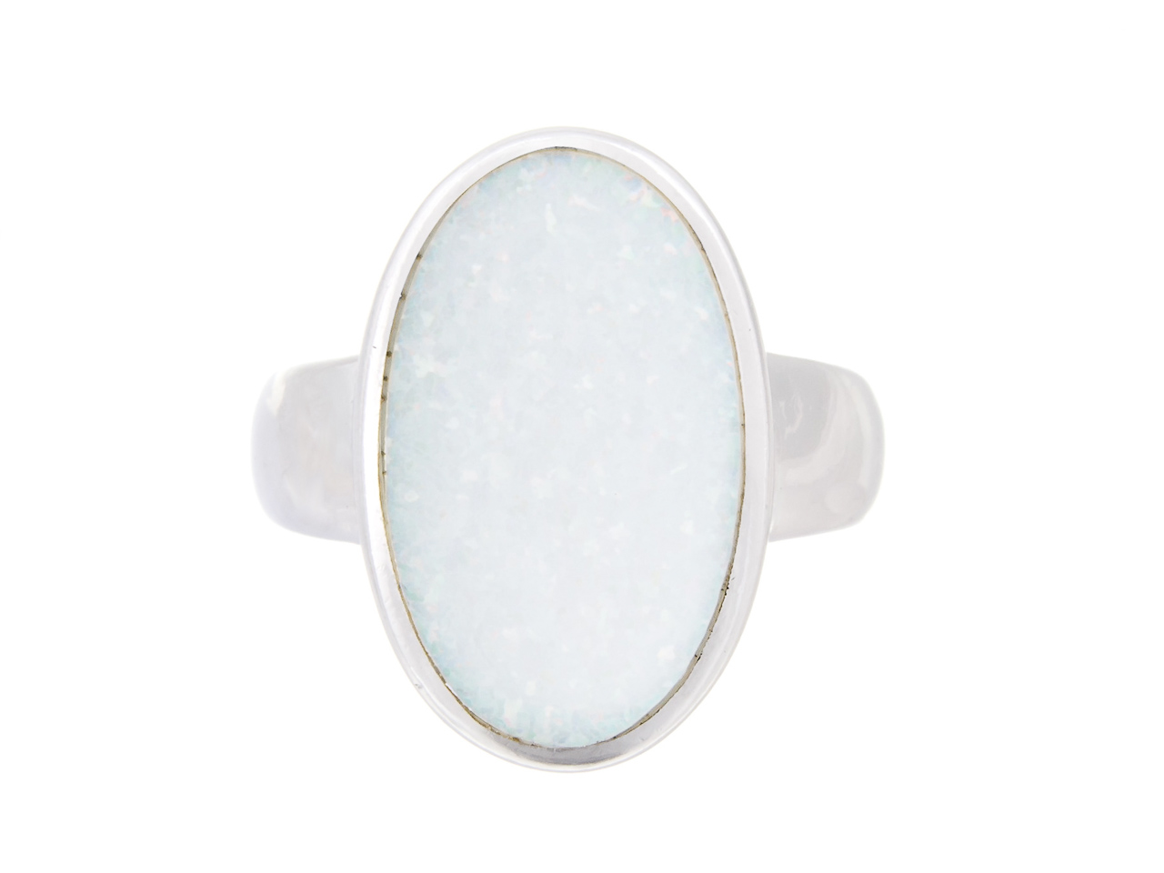 Vel Stříbrný Prstýnek 0,14 S Opálem 21 MM Dárek