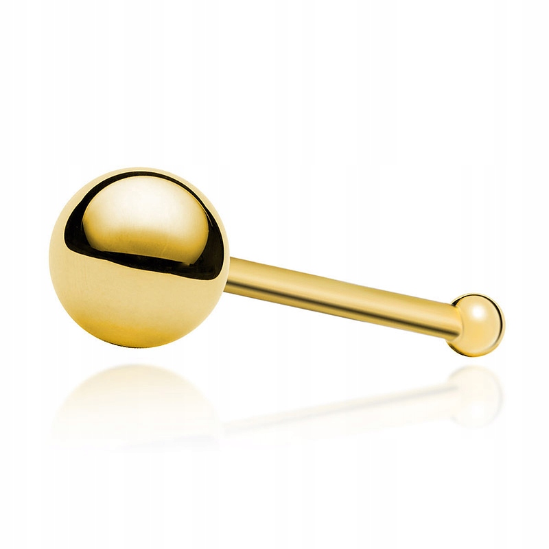 Zlatý náušník do nosu Kulička 2 mm Kulka pr 585