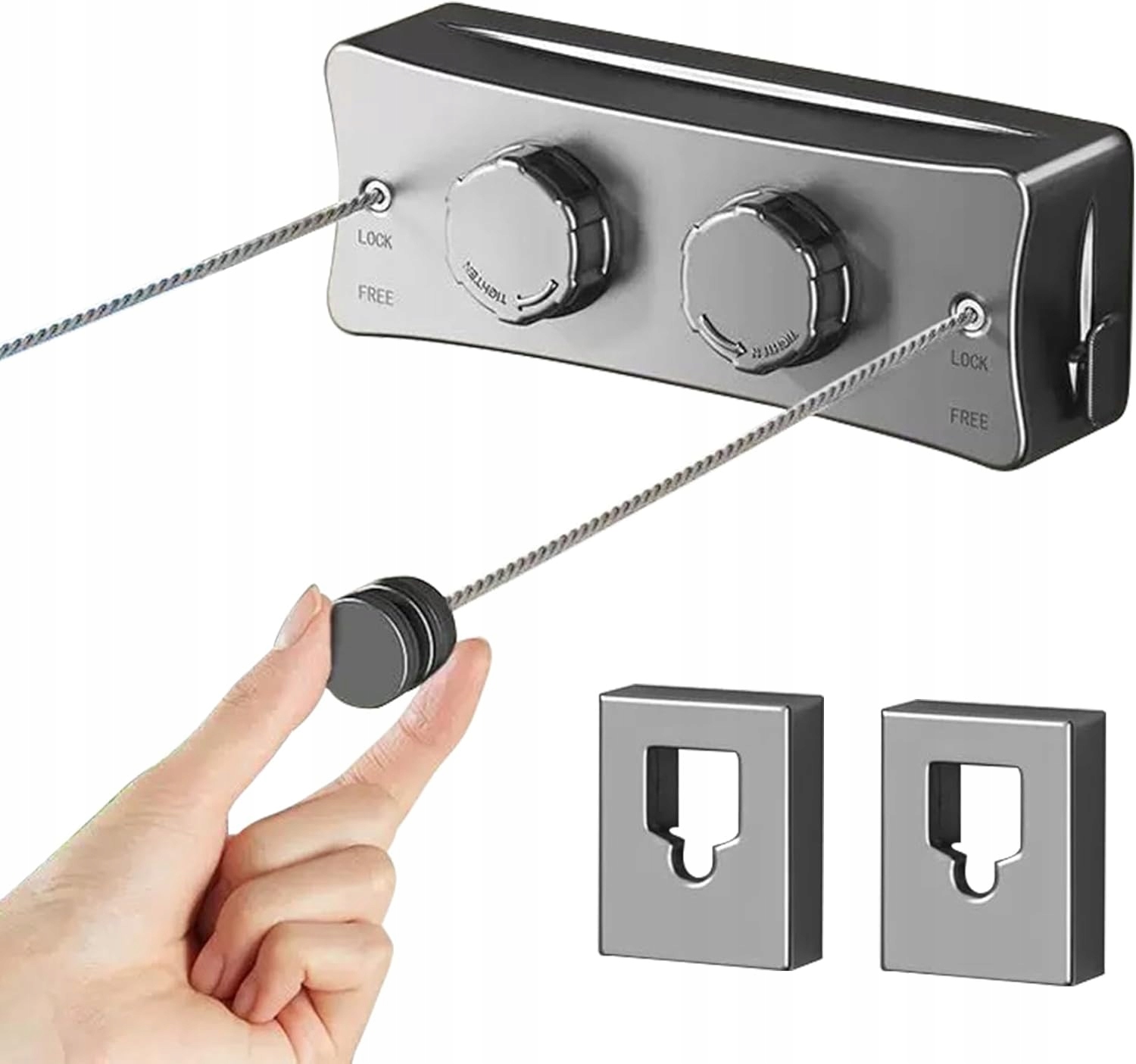 Levně Sušák nástěnný, výsuvný, roztahovací, šedý, koupelnový, pevný