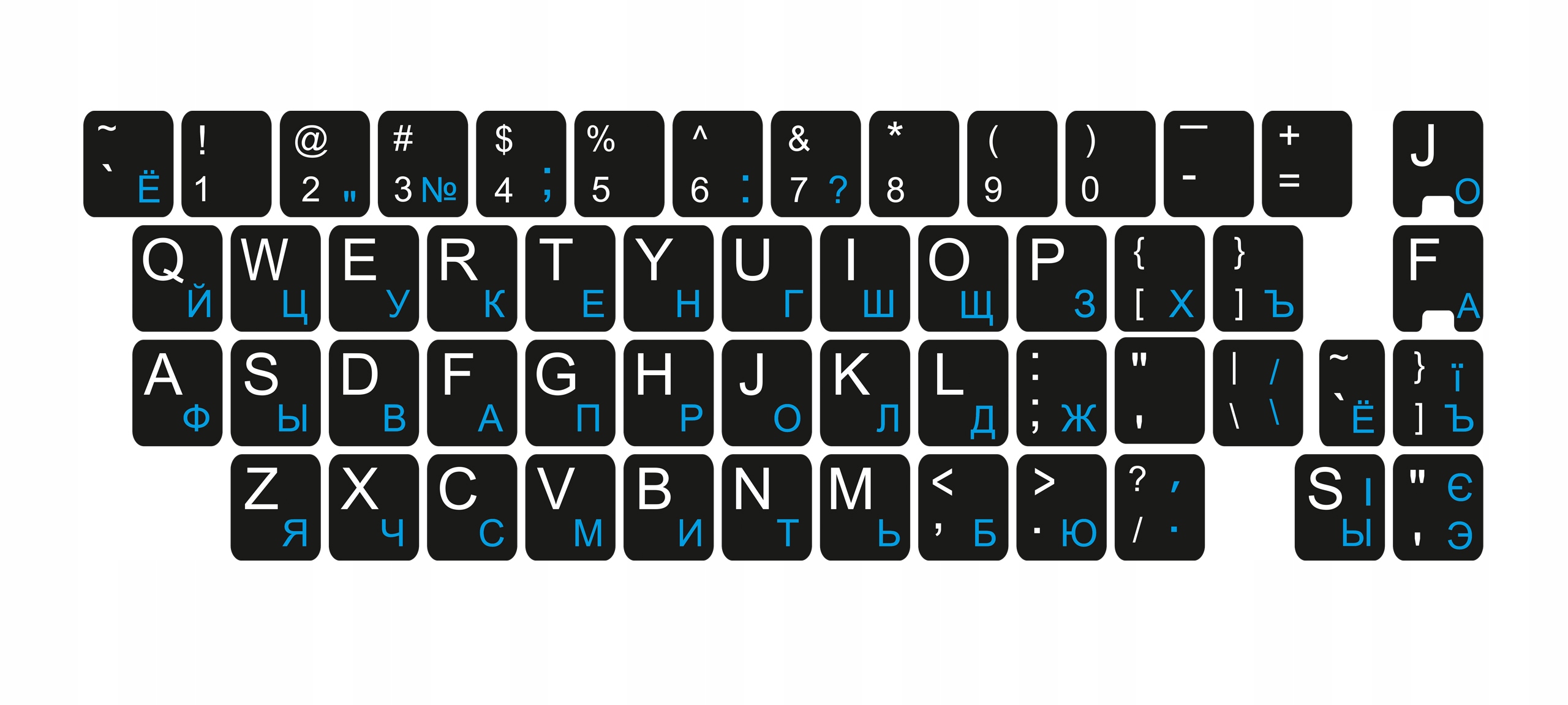 

Laminowane Qwerty Ukraińska 11x13 mm Niebieskie