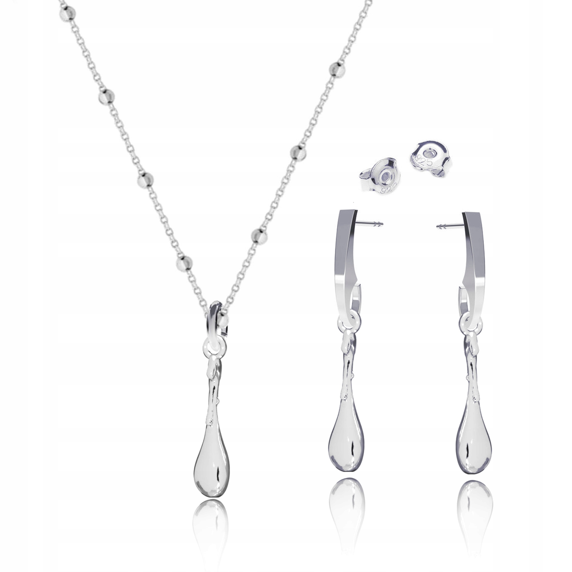 Kapka Kapky Slzička Stříbrný kuličkový komplet šperků stříbro 925