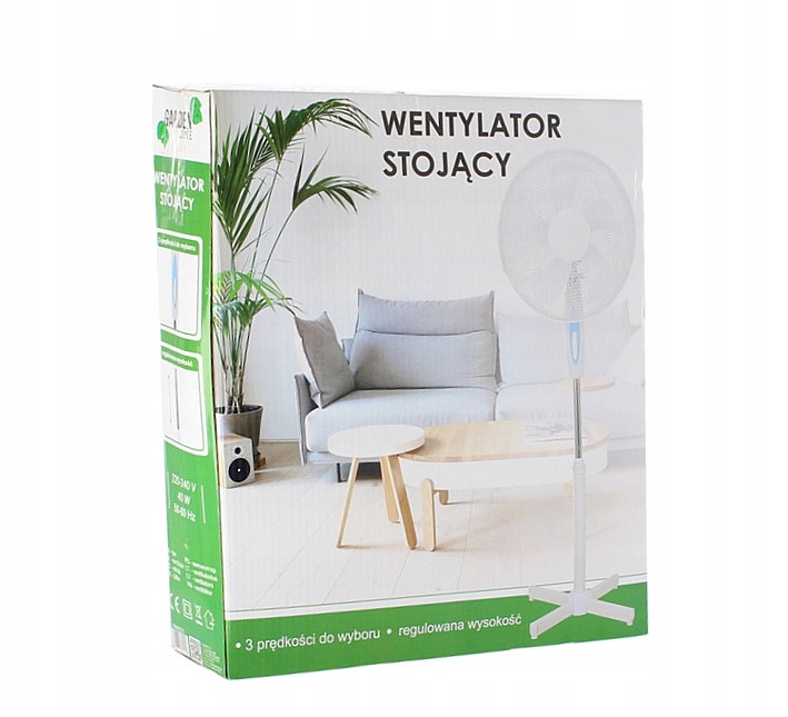 WENTYLATOR PODŁOGOWY WIATRAK STOJĄCY REGULOWANY Kod producenta 5900779824218