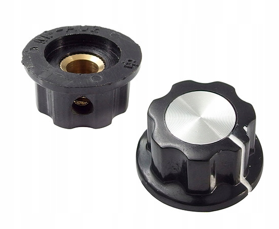 

Gałka Bakelitowa 22mm Dekiel Srebrny