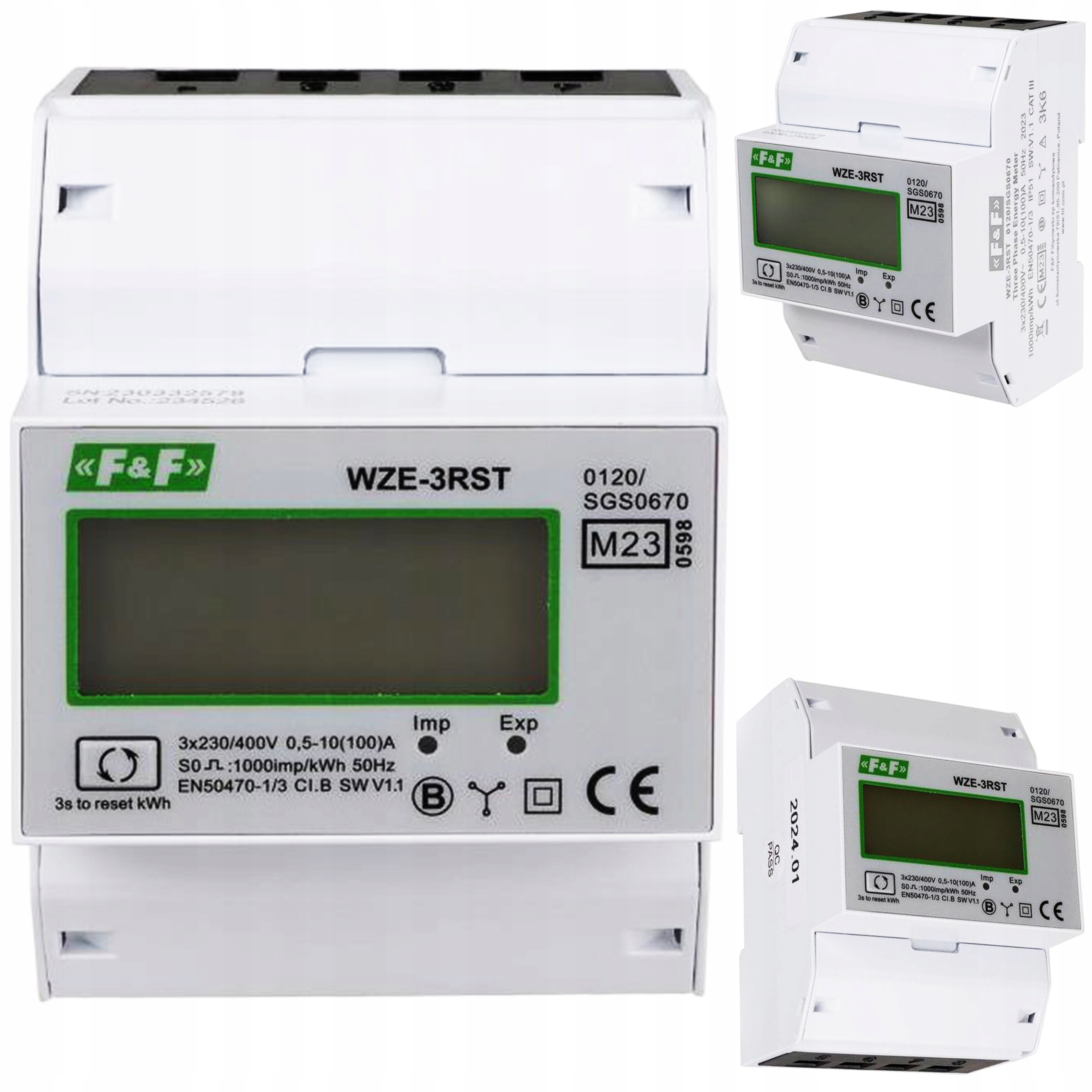 Počítadlo Indikátor spotreby elektrickej energie 3-fázový LCD WZE-3RST F&f