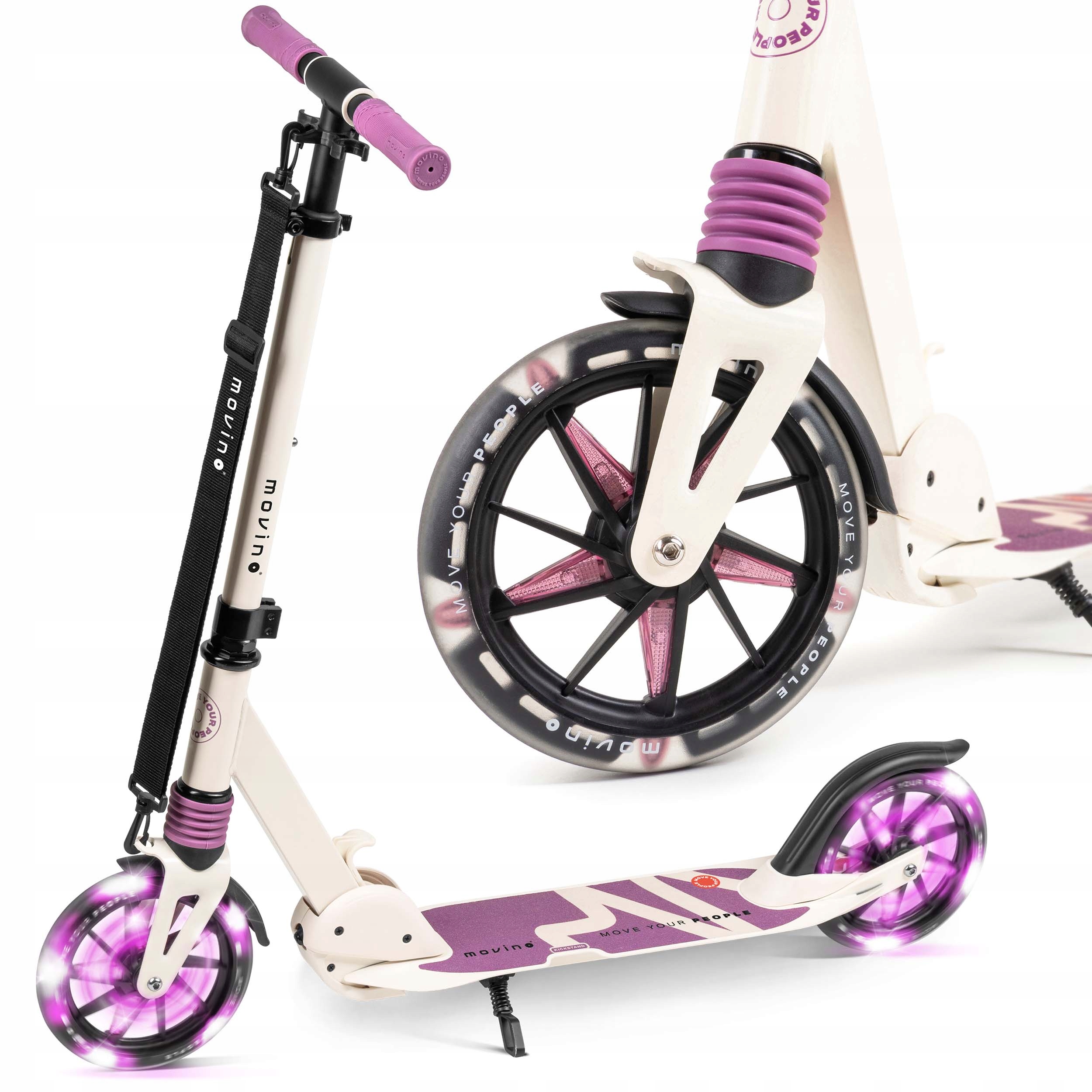 Hulajnoga miejska Movino City Light koła Led amortyzacja składanie