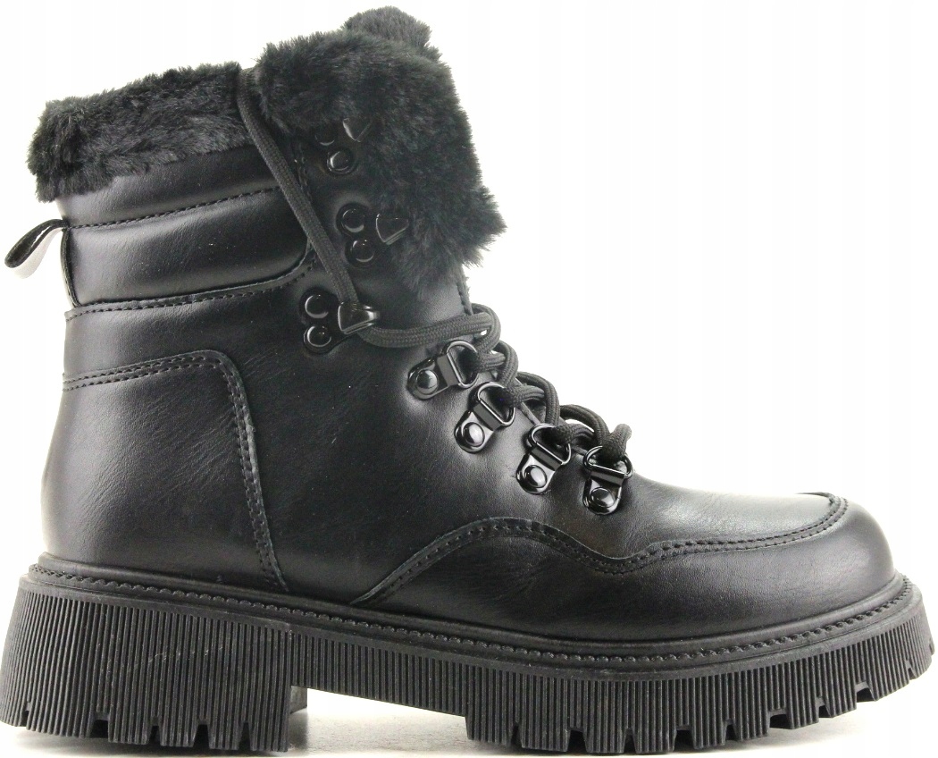 iBUTY Kotníkové Boty Trapery Sněhovky RB5 Černé 36