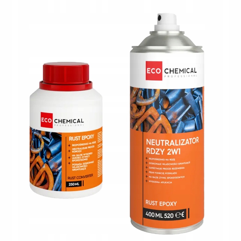 Zestaw Neutralizator Rdzy 2W1 Spray Con powłoka antykorozyjna