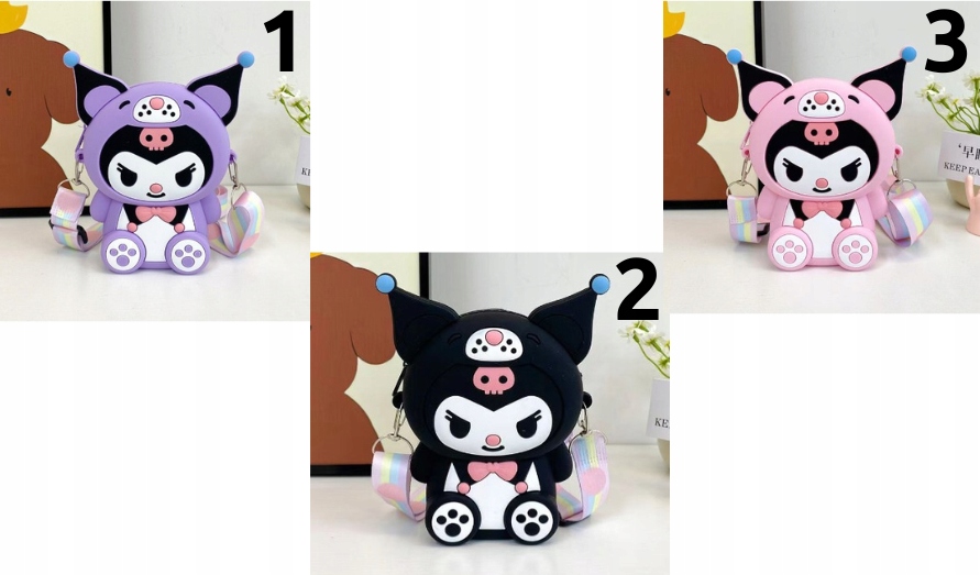 SILIKONOWA TOREBKA KUROMI HELLO KITTY Z PASKIEM ANIME KAWAI SANRIO Wzór dominujący inny wzór