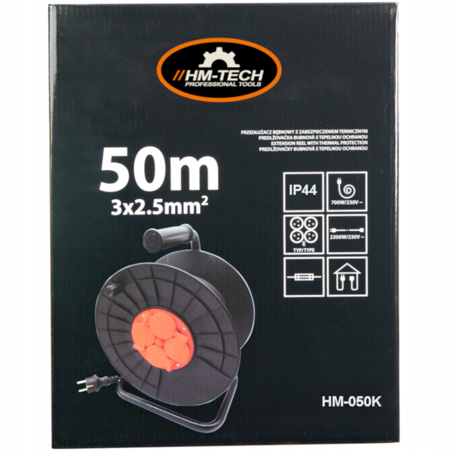 PRZEDŁUŻACZ BĘBNOWY BUDOWLANY 50M BEZPIECZNIK DŁUGI BĘBEN 3x2,5MM Stan opakowania oryginalne